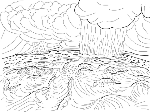 Second Day Of Creation Coloring Page